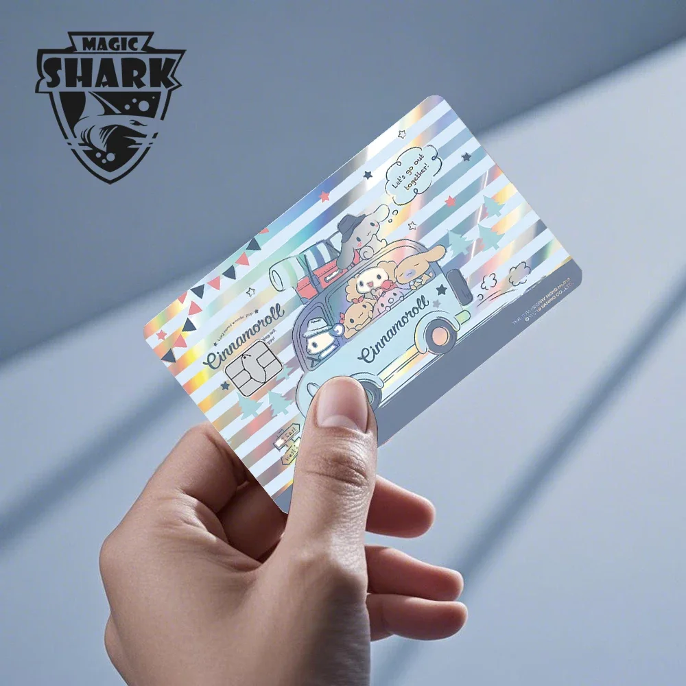 Hello Kitty Kuromi Holographic Laser Shinny Film Skin Cover Sticker for Debit Credit Card Bank Card