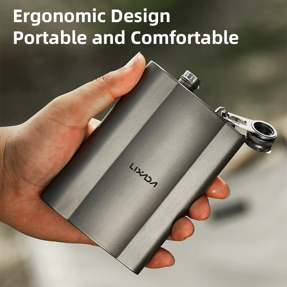 

Ti Ultralight Hip Flask 240ml Portable Wine Bottle Outdoor Camping Pocket Whiskey Alcohol Drinkware