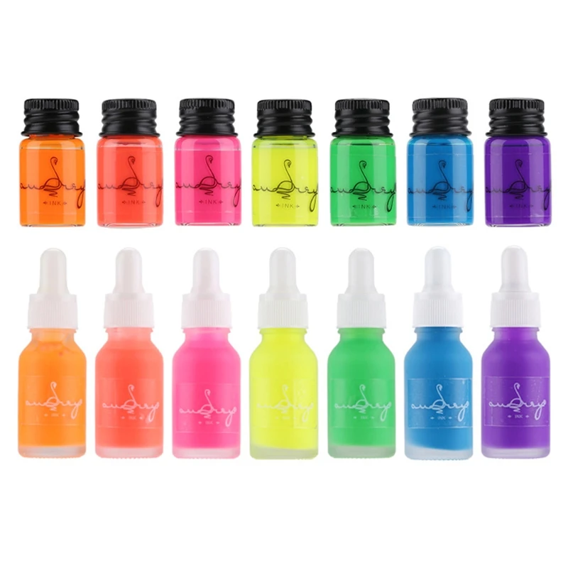 

5/15ml Fluorescence Bottled Dip Fountain Pen Ink Writing Signature Pen Refilling Inks Stationery