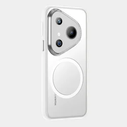 Huawei Pura Ultra Magsafe Magnetic Matte Phone Case with Wireless Charging Capability for Pura 80 Ultra (Clear)
