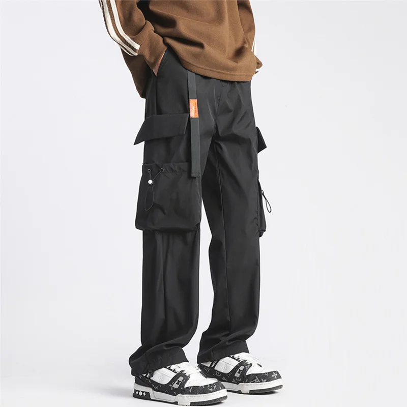 

Black Cargo Pants for Men Baggy Joggers Long Multi-Pockets Loose Outdoor Spring Work Pants Casual Jogging Sweatpants Cool Pants