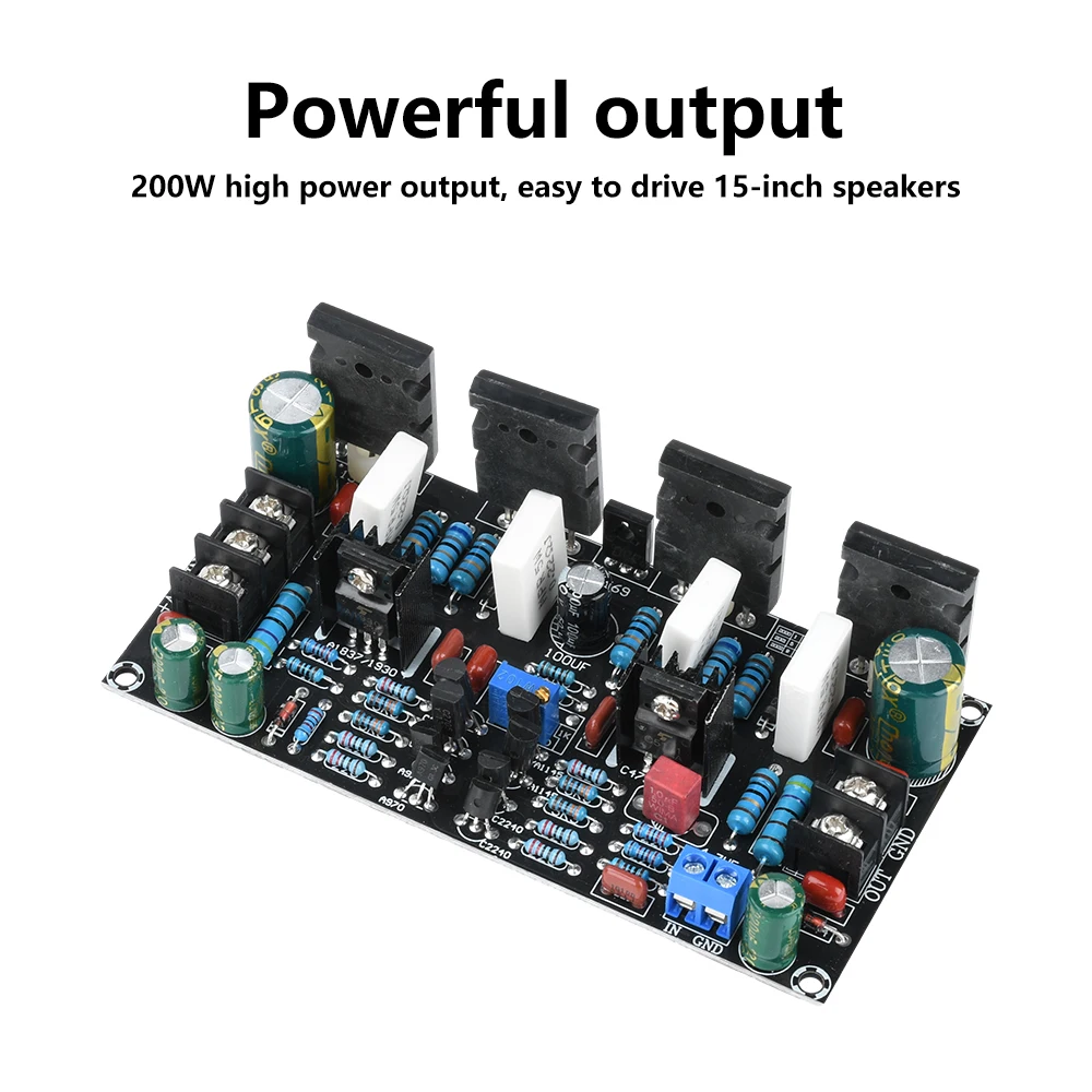 ± 20V-90V 오디오 증폭기 200W 모노 오디오 증폭기 모듈 A1943/C5200 튜브 후면 증폭기 고 충실도 순수한 음질