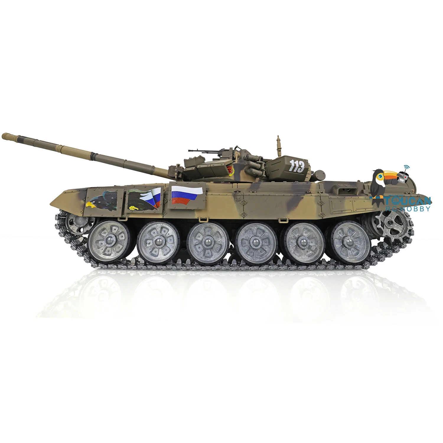 1/16 스케일 HENG LONG RC 탱크 7.0 맞춤형 FPV 러시아 T90 3938 360 ° 터렛 메탈 트랙 BB 사격 연막 장치 팬저 장난감