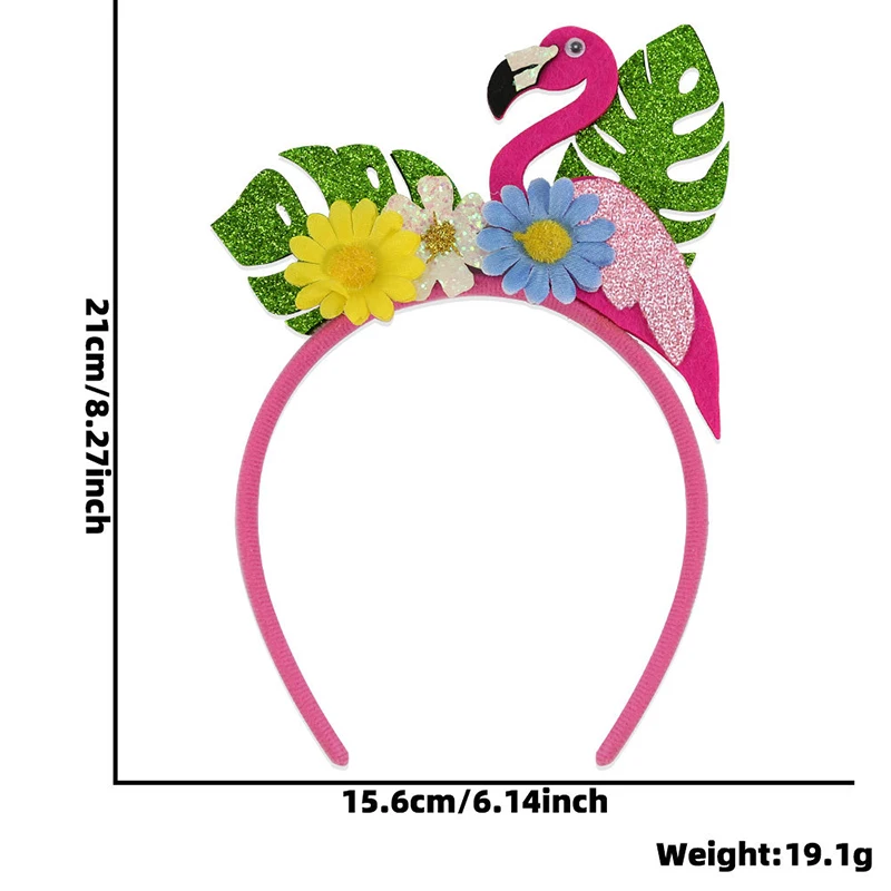 1PC Flamingo Krone Stirnband Meerjungfrau Shell Kopfschmuck Haar Hoop Erwachsene Kinder Geburtstag Haar Zubehör Hawaiian Tropical Party Decor – Detail 9