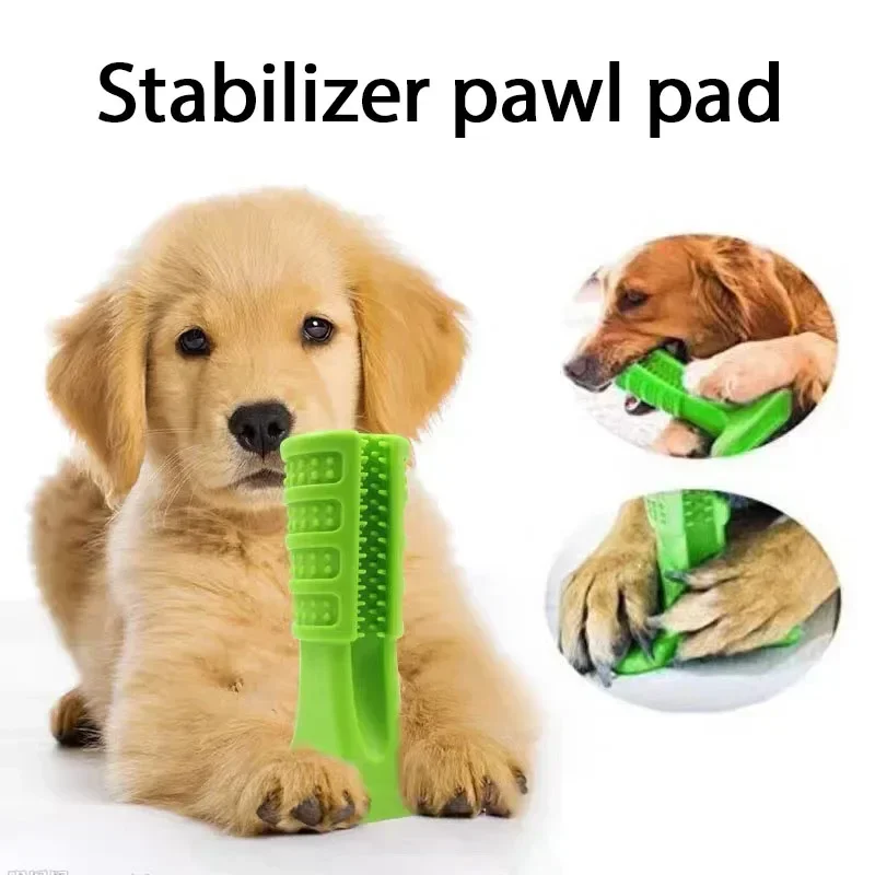 

High Tensile Silicone Dog Toothbrush Chew Toy with Food Container- Keeps Teeth Clean Gums Healthy and Training Rewards Handy