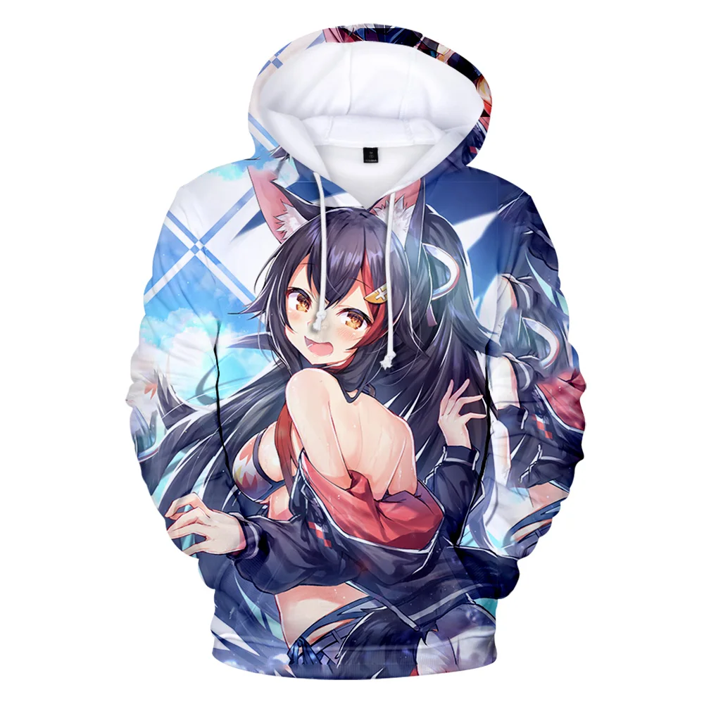 

HOLOLIVE VTuber Ōokami Mio 3D baskı moda sonbahar kış takım elbise Hoodies spor kapşonlu genç Kawaii kadınlar/erkekler kapşonlu