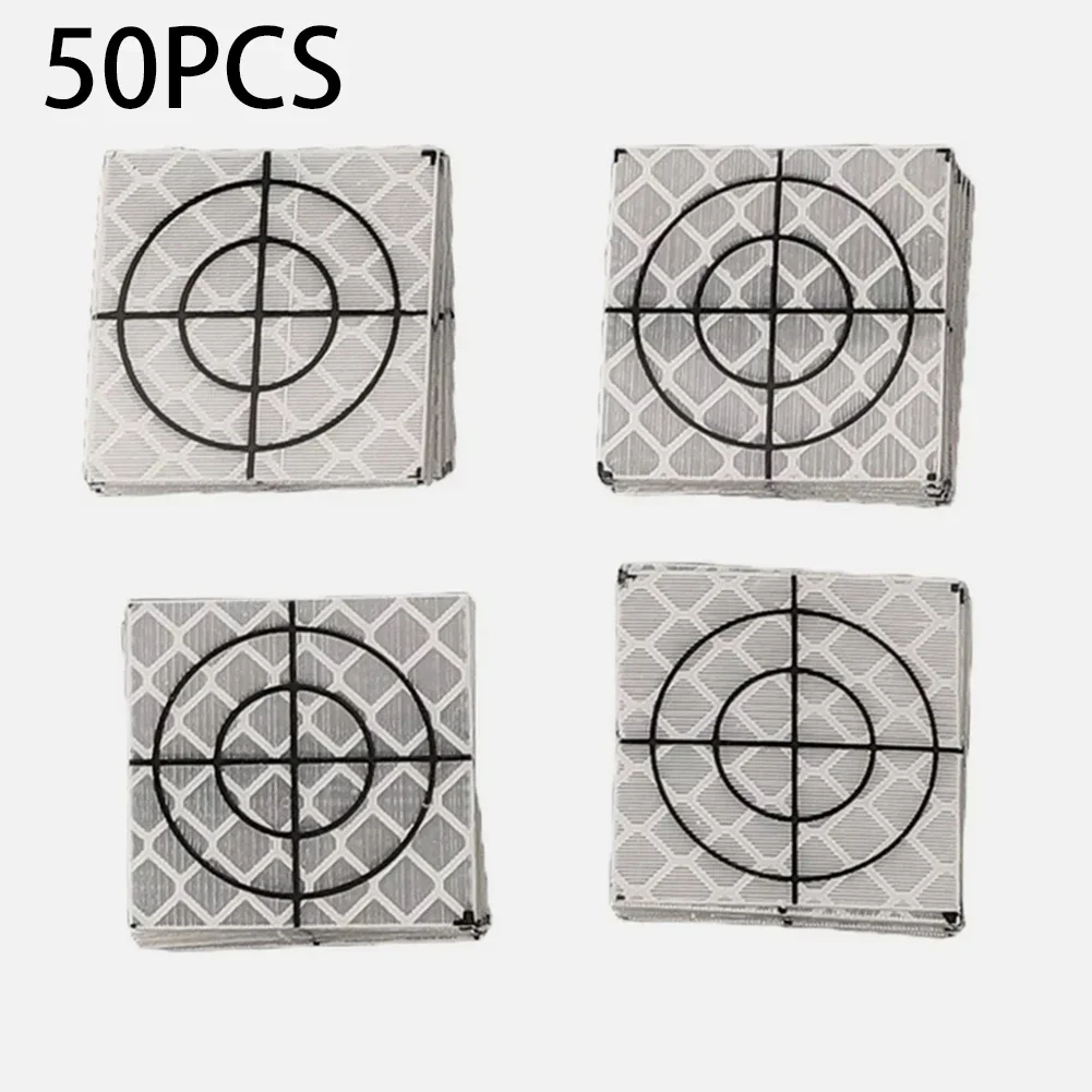 50pcs Total Station Reflector Silver Reflective Target Total Station Measurement For Surveying Reflective Sticker