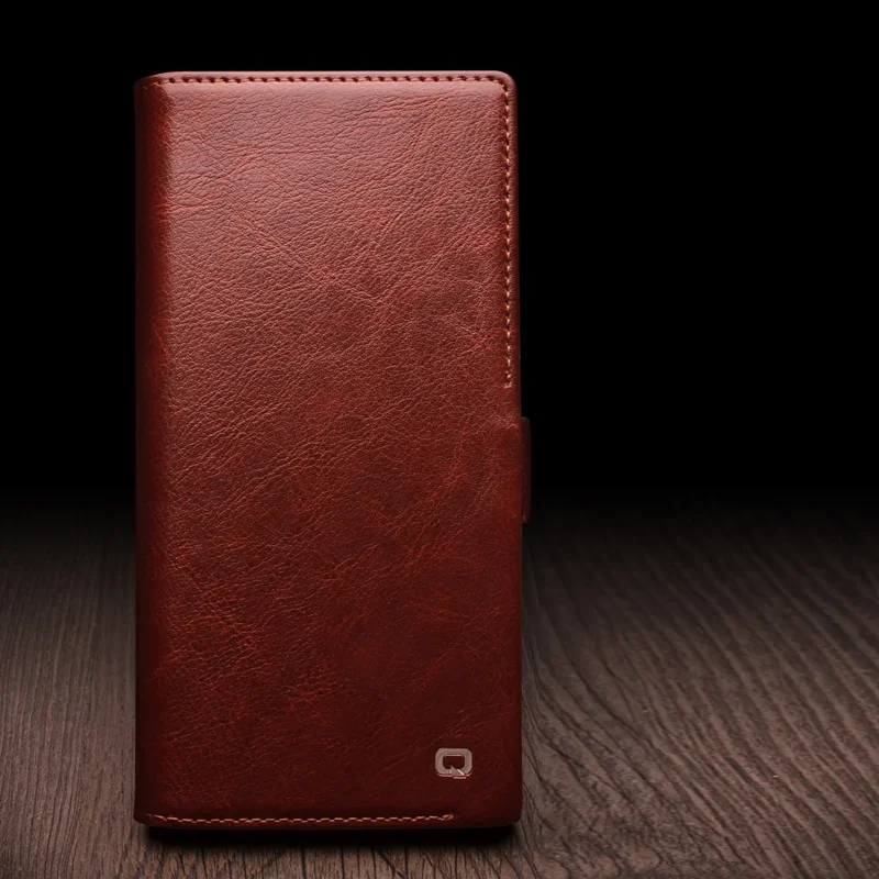 Genuine Leather Phone Case QIALINO Business Style Fashion Luxury Card Slots Cover For Samsung S24+ Plus 5G S24 Ultra 5G