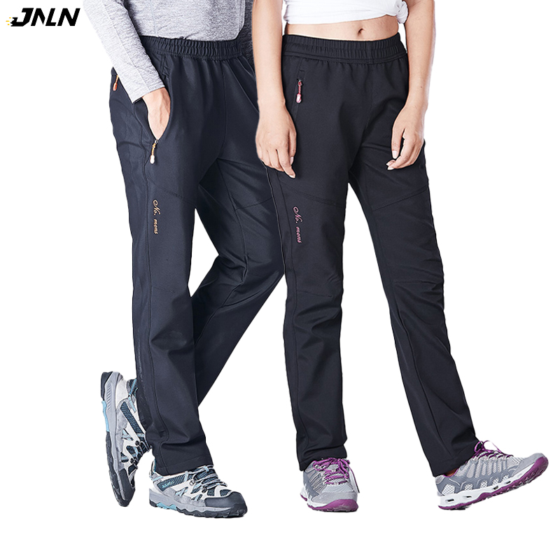 JNLN Winter Fleece Pants Men Women Outdoor Waterproof Warm Pants Hiking Climbing Skiing Mountain Rain Trousers Soft Elasticity