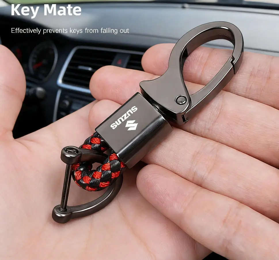 PU 가죽 꼬임 로프 키체인 DIY 가방 펜던트 열쇠고리 홀더 키 스즈키 자동차 장식품 키링 남녀 공용 선물 쥬얼리