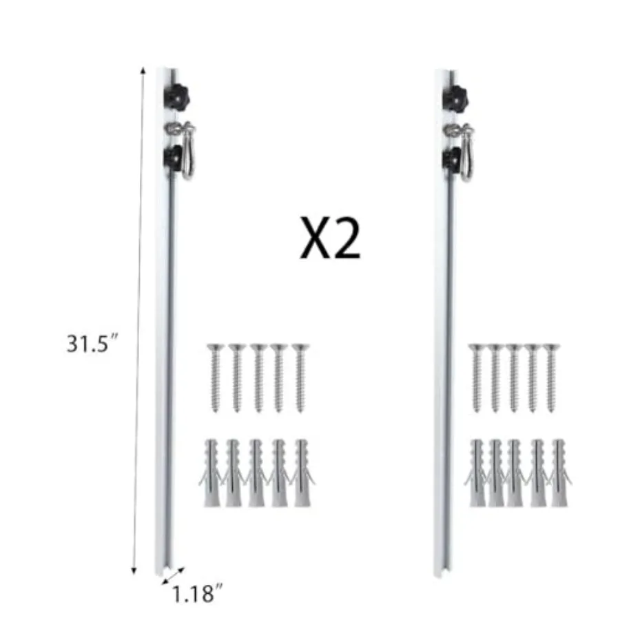 Resistance Band Wall Anchor,Gym Resistance Bands,djustable Workout Wall Anchor System,for Resistance Band Exercises,with 2 Rail