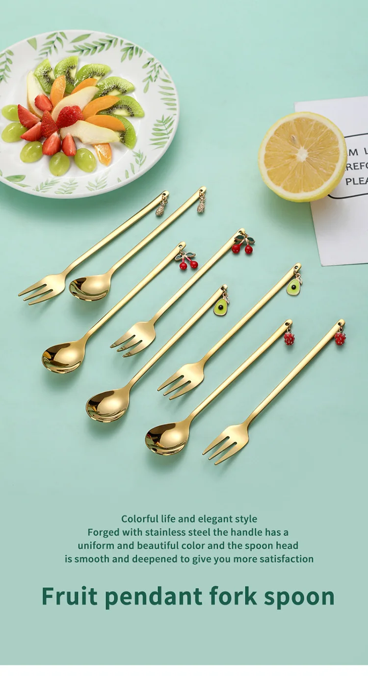 Description Picture 2 of itemCute Metal Pendant 304 Stainless Steel Spoon Hollow for Ice Cream Tea Dessert Coffee Scoops Kitchen Tableware Accessories