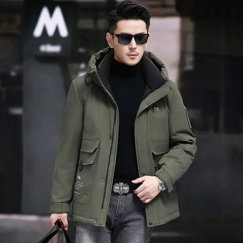 Ropa de diseñador para hombre, chaqueta corta de plumón, chaquetas con capucha, chaqueta de invierno con relleno de plumón de pato para hombre, novedad en chaquetas, abrigo para hombre