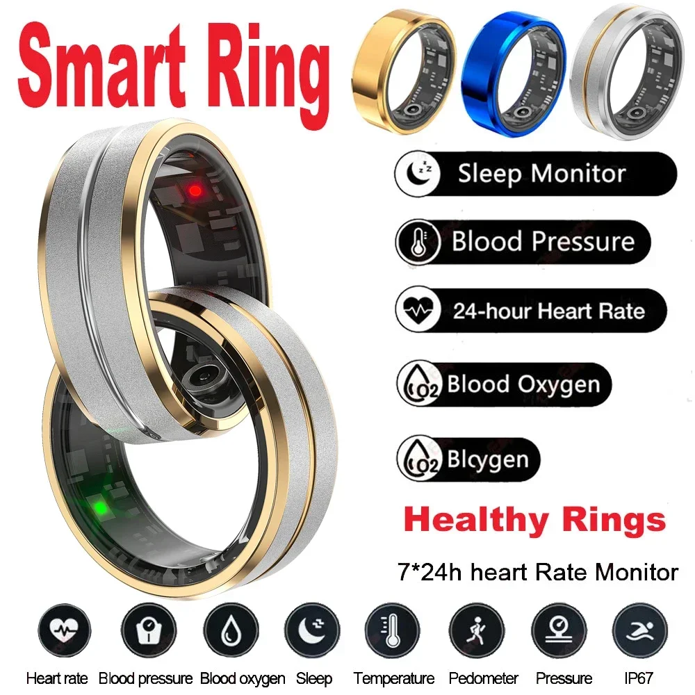 

5ATM Waterproof Smart Ring Men Health Monitoring Blood oxygen 100+ sport modes Fitness Tracking Waterproof Sport Smartring Women