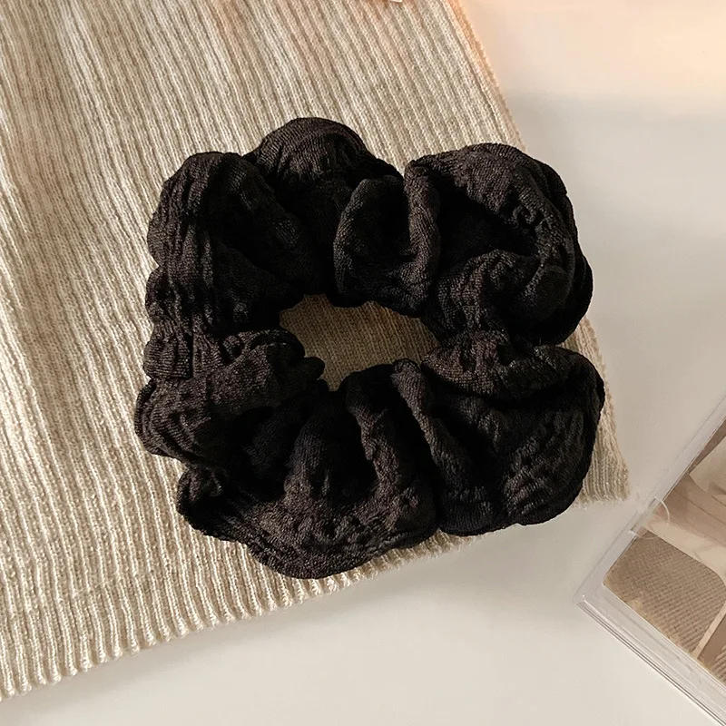 Simples cor sólida intestino grande corda de cabelo para mulheres elegante alta rabo de cavalo corda de cabelo moda menina almôndega cabeça scrunchie