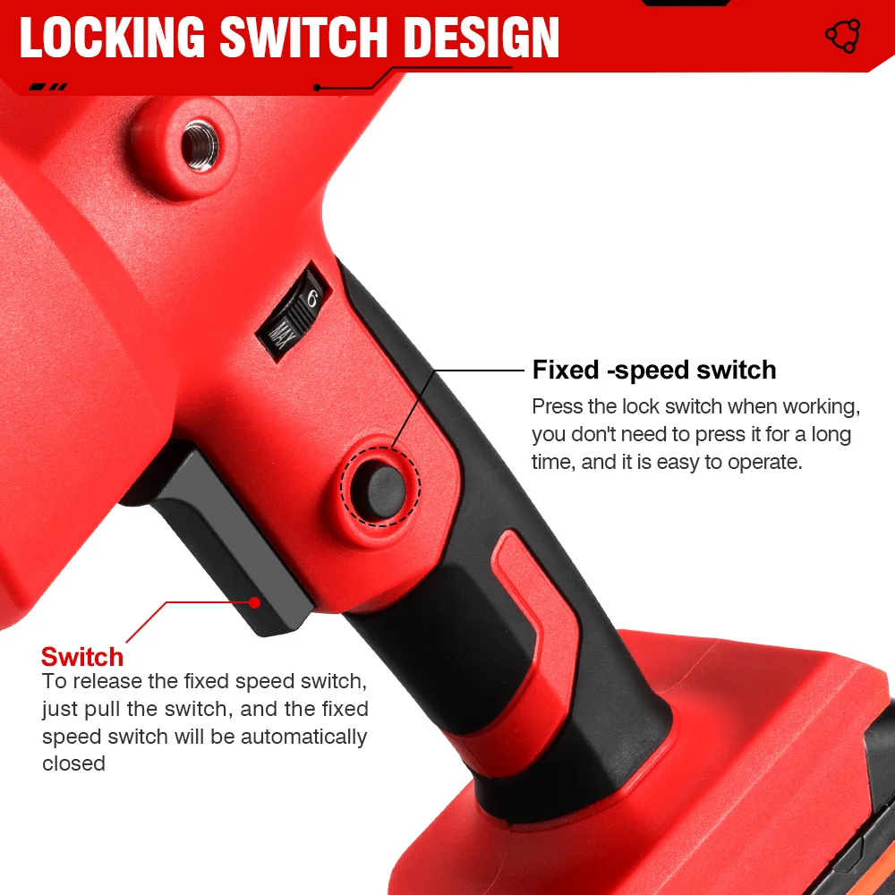 ONEVAN 1300W 380MM Brushless Electric Drywall Sander Cordless Self-Priming Pole Wall Polisher Sanding For 21V 18v Battery