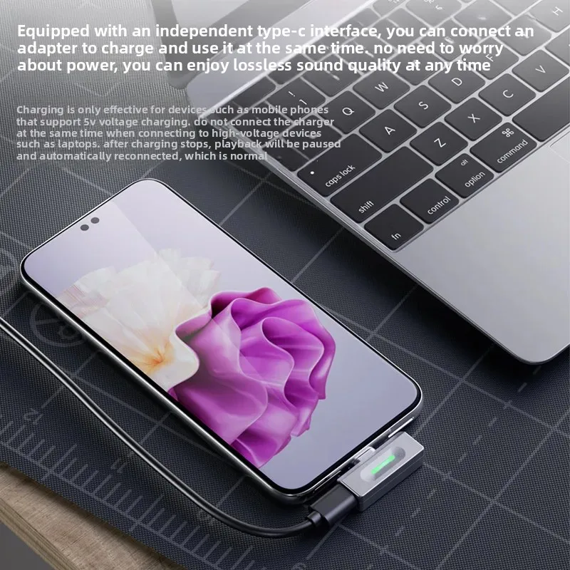 FiiO Air Link 블루투스 송신기 LDAC AptX 무손실 QCC5181 BT6.0 USB-C HiFi 오디오 어댑터(RGB 조명 포함)