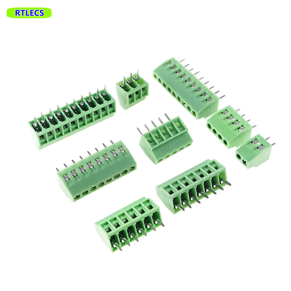 20 pcs Copper 2-Pin 2.54mm Plug-in Terminal Block Connector Pitch Through Hole 