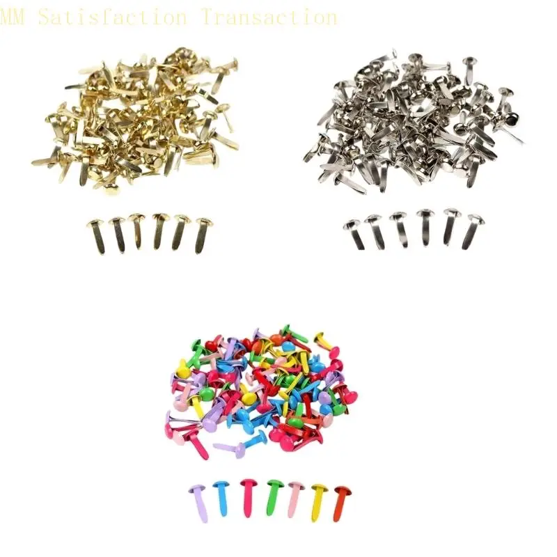 AXYB 400Pcs 분할 핀 둥근 머리 금속 Brads 수제 공예용 두 갈래 패스너