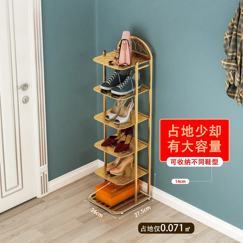 Фото Modern Simple Luxury Household Door Metal Shoe Rack Bathroom Access Multistorey Storage Rack Simple Slipper Shelf Home Furniture №2