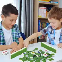 Game Block Mahjong Beachside Board Game With National Flag Patterns Family Party Games Mahjong Tiles Set For Children Adults All 2