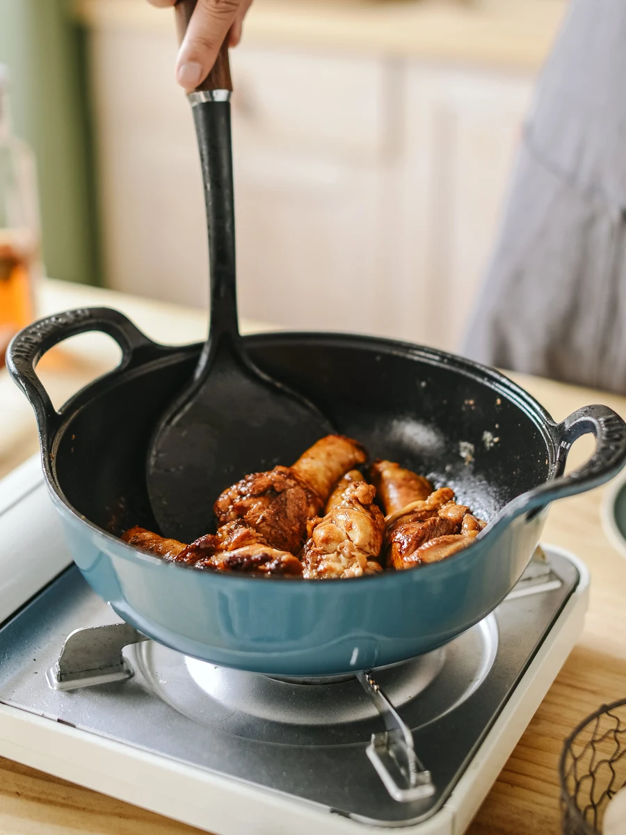 

Blue Pot Household Enamel Cast Soup Non-Stick Iron Stew Enamel Pan Gas Induction Cooker Universal Single Bottom Chinese Style