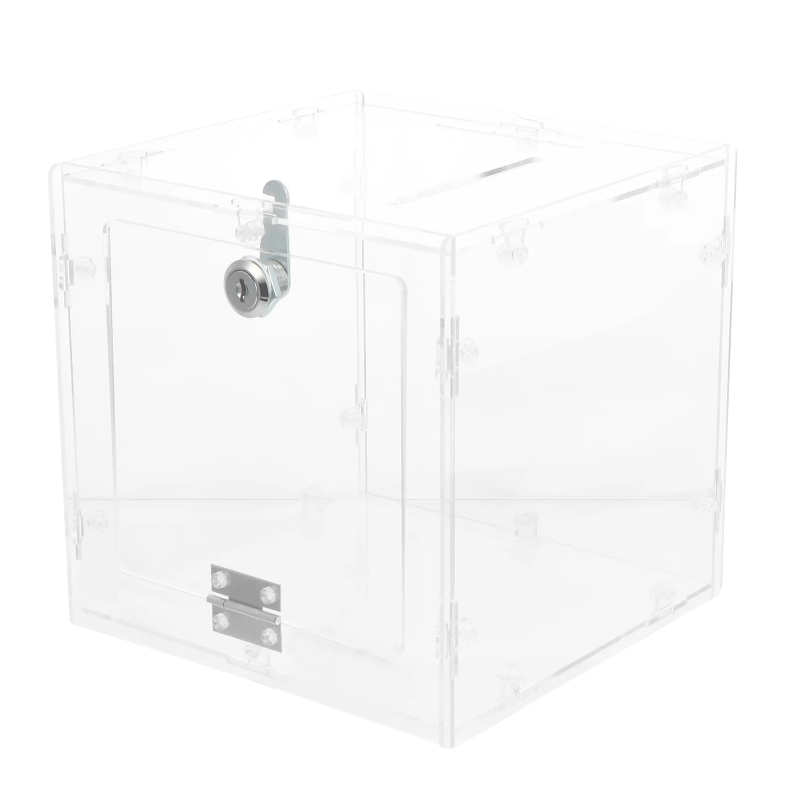 Eringogo Acrylic Donation Box Lock Clear Ballot Suggestion Box Money Storage Container Raffle Box Tip Jar Fundraising Voting