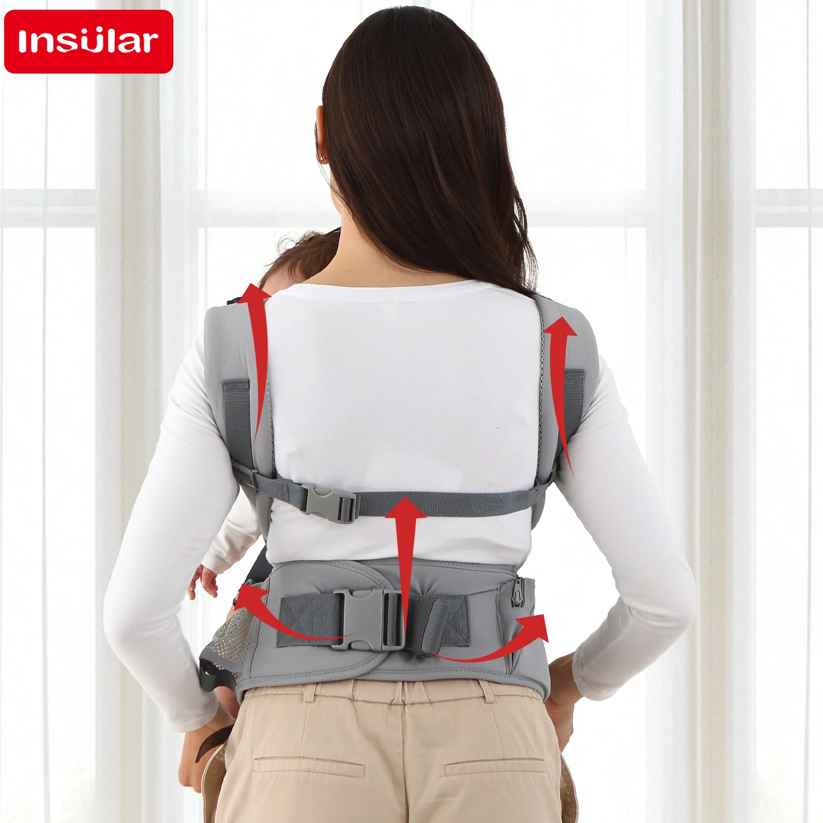 INSULAR 3 In 1 Baby Carrier Multi-functional Child Waist Stool Breathable Waist Stool With Hip Seat Front Hold Portable 0-2Y 4
