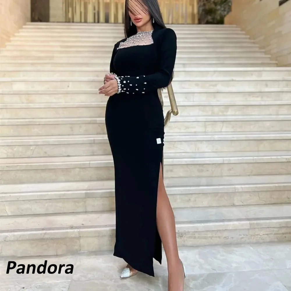 

Pandora Mermaid O Neck Dubai Prom Dress Crystal Evening Summer Elegant Party Dress For Women 2024 robes de soirée