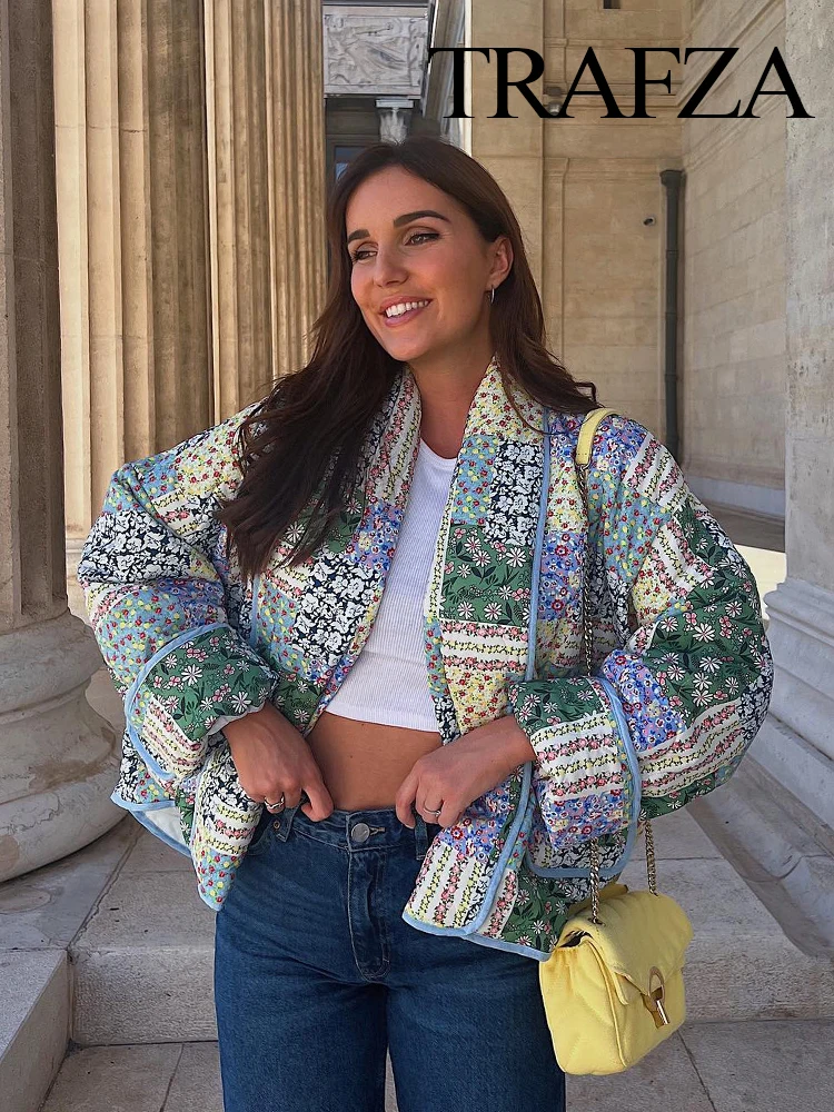 ترافزا-معطف نسائي عتيق مطبوع من القطن ، سترة مبطنة واحدة الصدر ، رقبة دائرية ، مفتوح من الأمام ، معطف خارجي عالي الشارع ، شتاء ، 2023 2 ترافزا-معطف نسائي عتيق مطبوع من القطن ، سترة مبطنة واحدة الصدر ، رقبة دائرية ، مفتوح من الأمام ، معطف خارجي عالي الشارع ، شتاء ، 2023 2