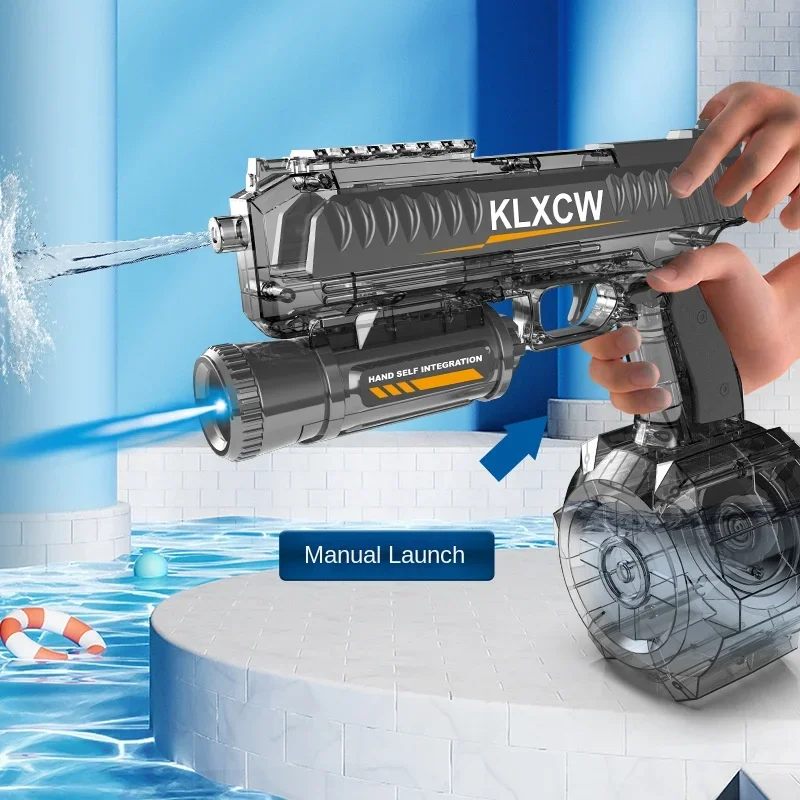 Automatic Continuous Firing Water Gun Large Capacity Water Gun Summer Pool Toy Electric Watergun with Lighting Outdoor Toy 4