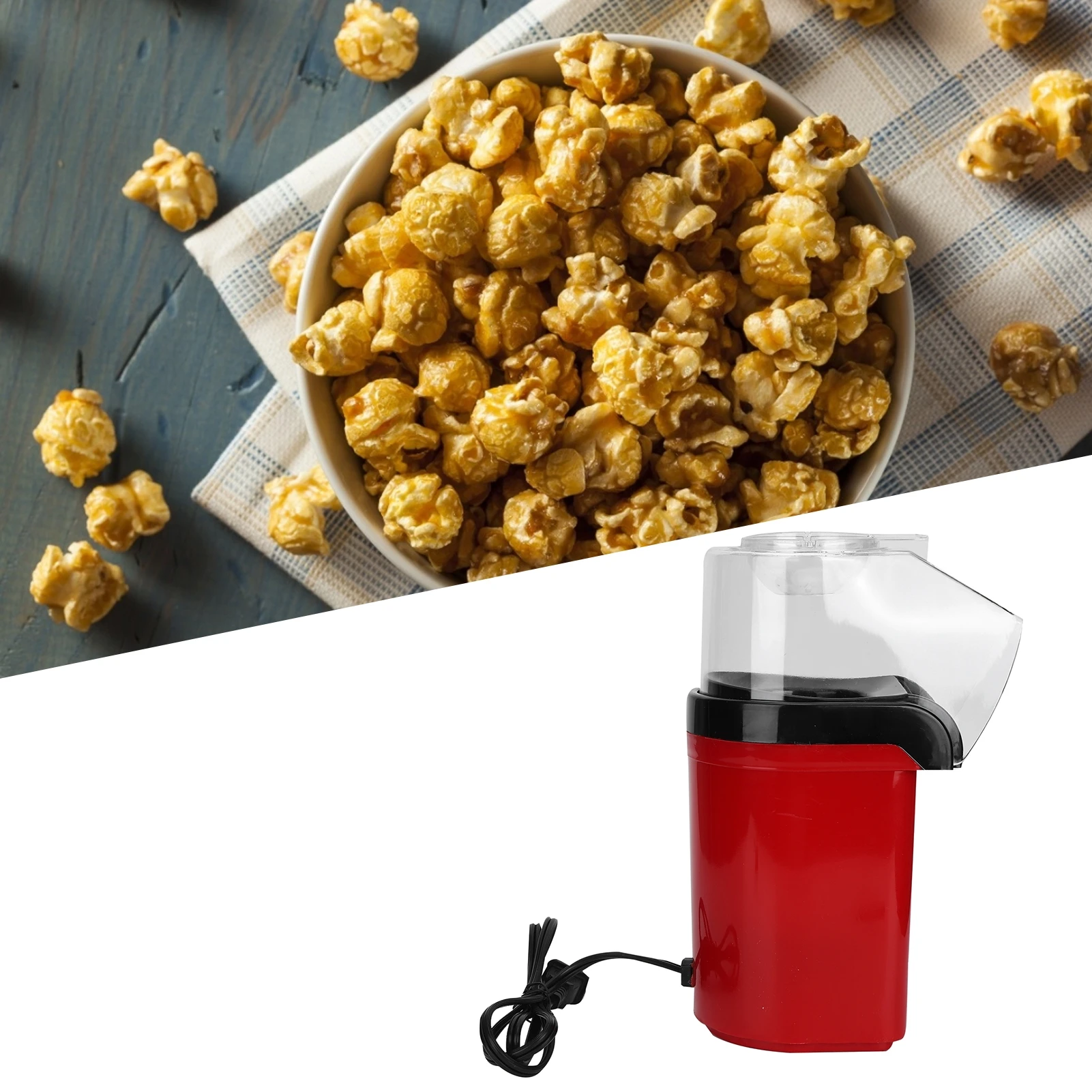 Full Automatic Corn Popper Mini Fast Heating Electric Popcorn Machine for Home Kitchen US Plug 110V Popcorn Popper