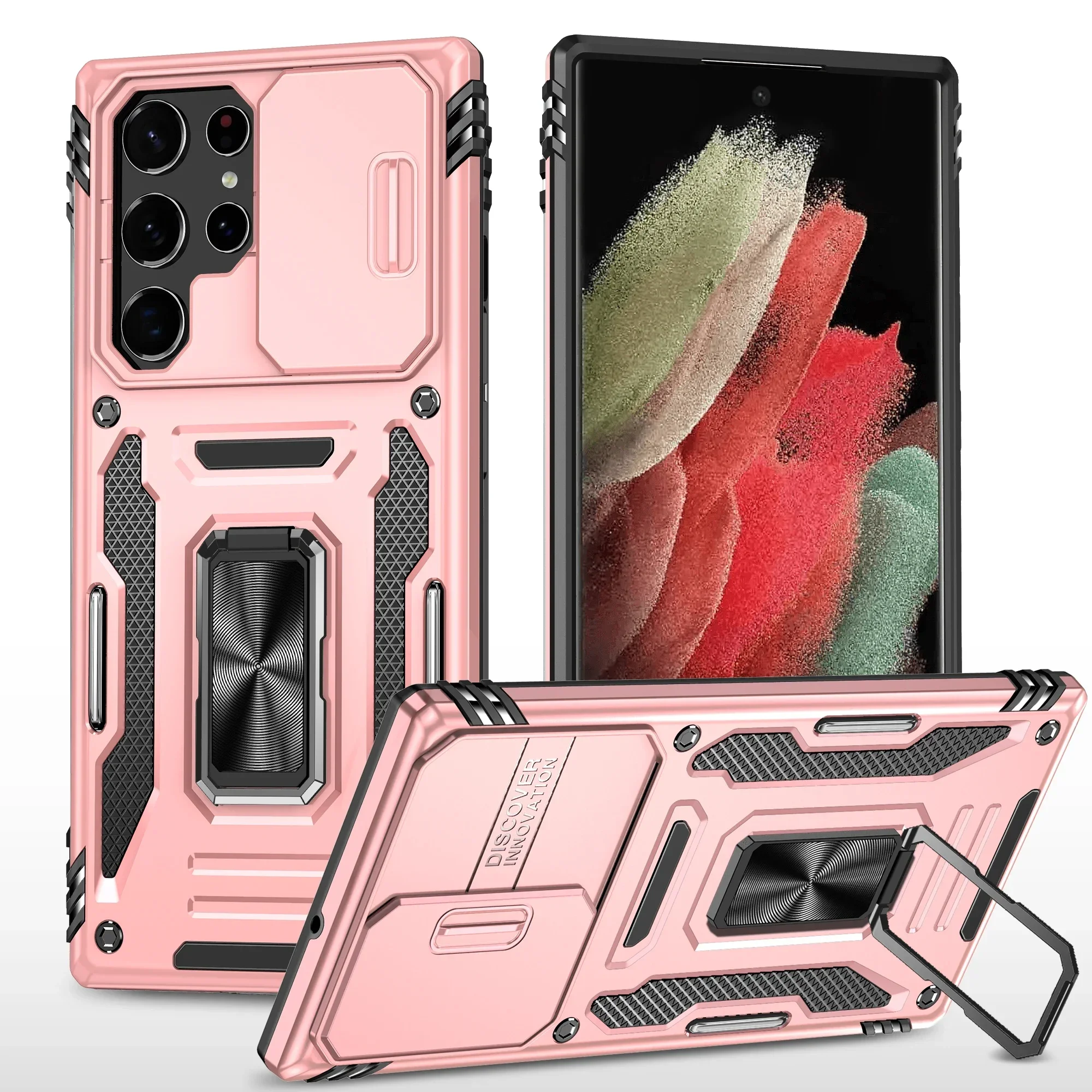 Full-Body Shockproof Rugged Military Grade Cover with Slide Camera Protection