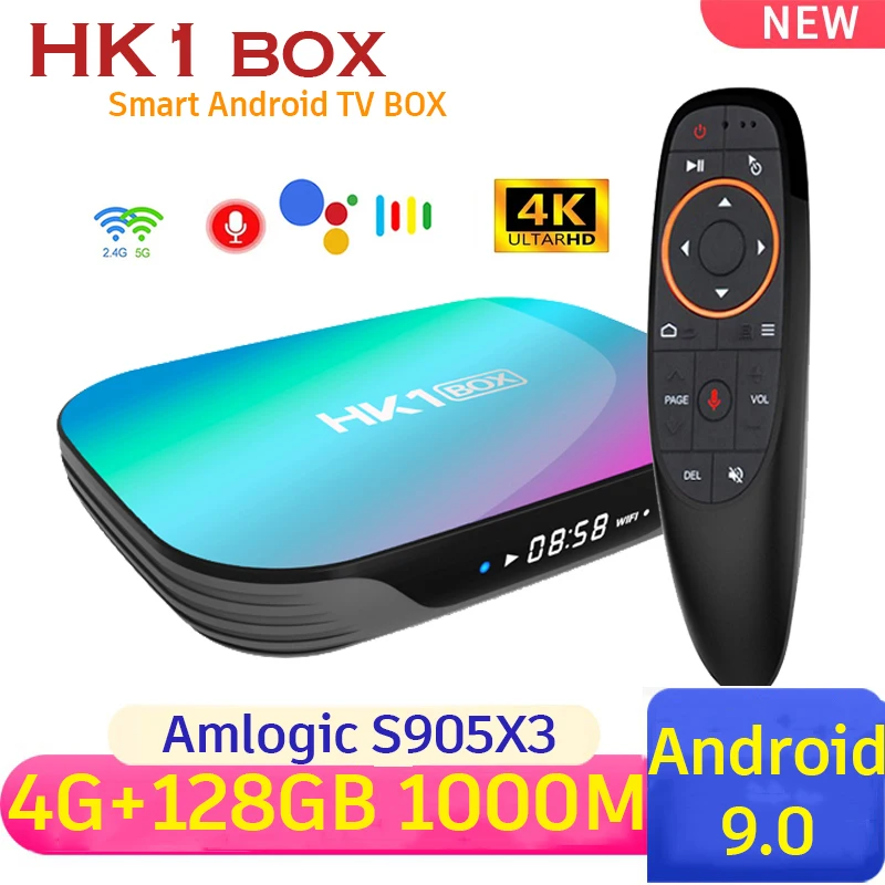 HK1 BOX 8K 4GB 32GB 64GB 128GB Smart TV Box Amlogic S905X3 Android