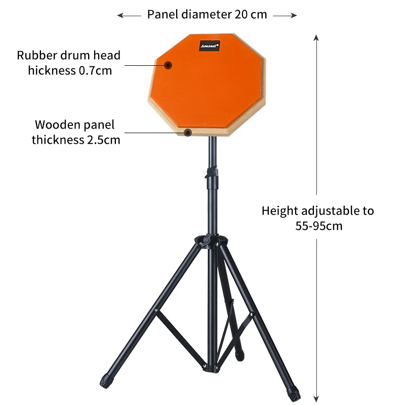 Snare Drum Practice Pad 8-Inch Snare Drum Pad Double-Sided Practice Drum Pad With Drumsticks And Stand For Beginners