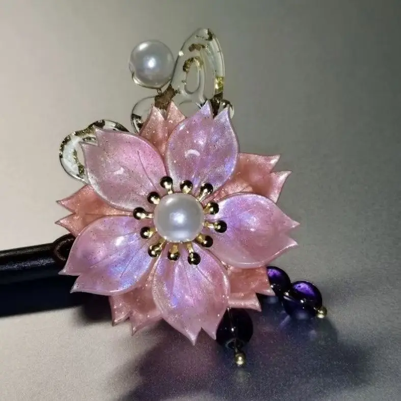 Anime Kamisama Kiss Momozono Nanami Pink Kanzashi Love Hairpin