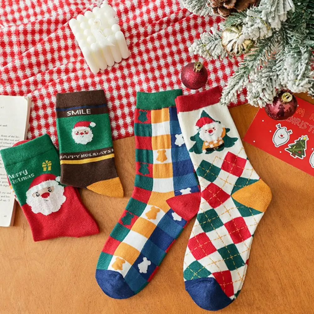 

Thickened Christmas Socks Funny Cotton Warm Female Hosiery Home Sleep Socks Christmas Tree Happy Christmas Socks Girl