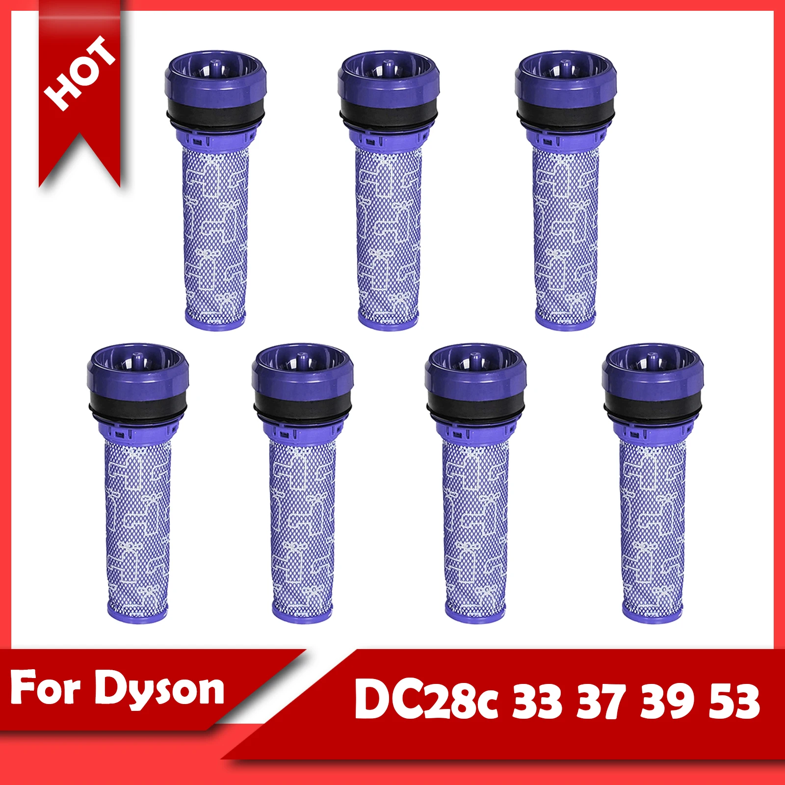 

7 pcs For Dyson Replaces Filter DC28c DC33 DC37 DC39 DC53 Vacuum Cleaner Front-facing Filter Part