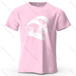 Grunge Skull Dark Art Graphic Oversized Unisex T - Shirt - XXXL (Pink)