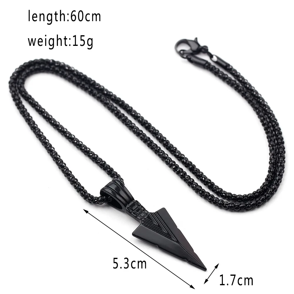 New Personal Security Self Defense Long Necklace with Arrow Pendant Men Wome Stainless Steel Jewelry Chain Defence Tool Weapons
