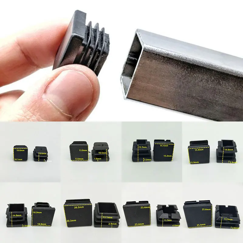 Chair Leg Caps Chair Leg Protector Furniture Leg Pads Furniture Foot Pads Furniture Leg Caps Furniture Foot Protector Rubber Furniture Feet Pads Furniture Feet Pipe Plugs Shoe Cabinet 10Pcs Square Plastic Black Blanking End Cap Floor Protector Tube Pipe Insert Plug Bung Furniture Feet Pads Leg Covers