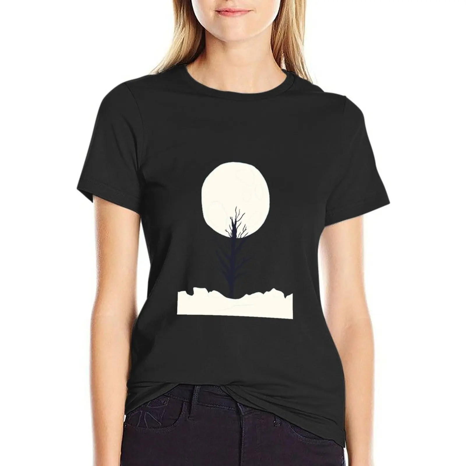 

Winter Moon T-Shirt Blouse tees oversized t shirts for Women