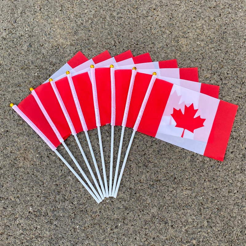 

aerlxemrbrae Custom Hand Flag 100pcs/lot canada hand flag with 14cm*21cm waving the flag canada hand flag