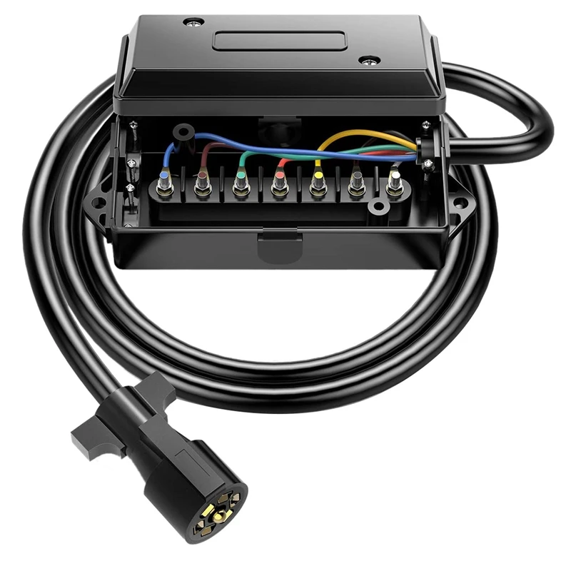 

Сверхмощный 7-позиционный штекер, встроенный шнур прицепа с 7-контактной распределительной коробкой-8 футов, стандартный жгут проводов