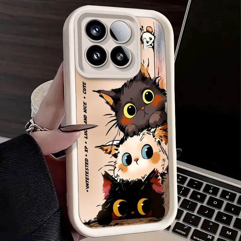 Cute Cat Print Pattern Silicone Protective Cover - Shockproof Flexible Case