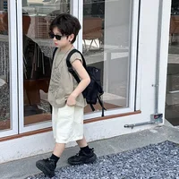 Children Clothing Kids Casual Pants 2024 Summer Boys All Match Cotton Shorts Baby Casual Simple Solid Color Kids Pants 3