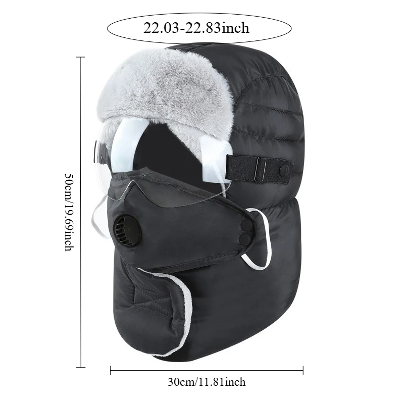 Winter Warm Head Cover Windproof Thickened Ear Protection Neck Cover Goggles Hat Unisex Thermal Outdoor Motocycle Hooded Hat