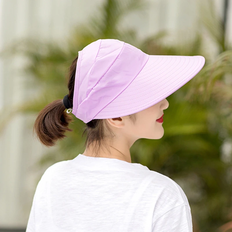Golf Sun Cap Summer Outdoor Leisure Hat Ladies UPF50+ UV Protection Wide Brim Beach Sun Visor Adjustable Hat Casual Baseball Cap