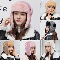 Women Winter Ski Cap Faux Fur Earflap Bonnet Ushanka Russian Trapper Hat Bomber Hats 1