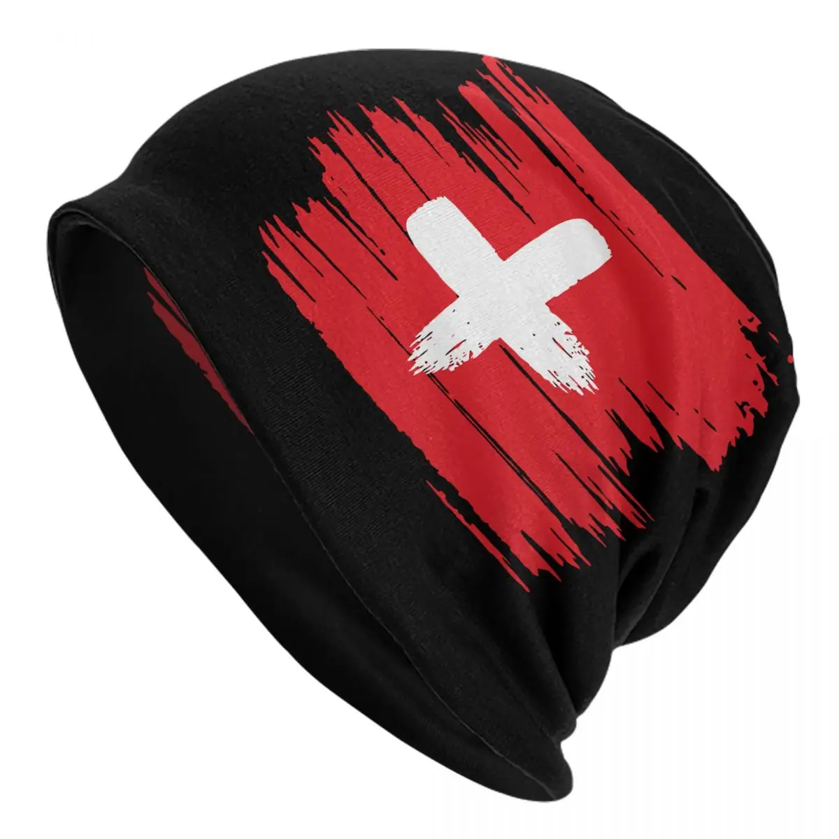 

Switzerland Flag Cap Fashion Autumn Winter Street Skullies Beanies Hat Spring Warm Dual-use Bonnet Knit Hat